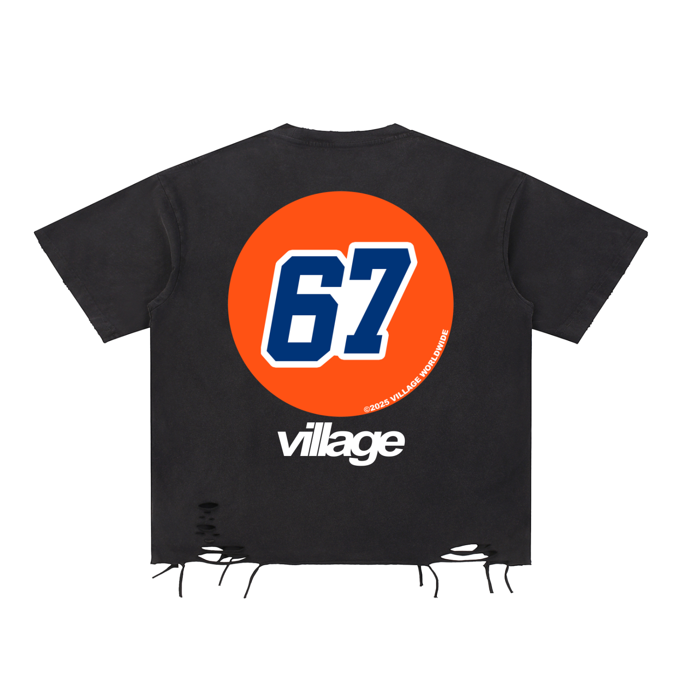 Snow Washed Classic 67 Gas Village Raw-Hem T-Shirt