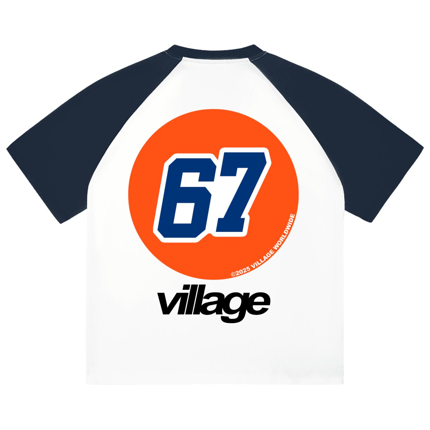 Color-Blocked Classic 67 Gas Village Raglan Sleeve 2-tone T-Shirt
