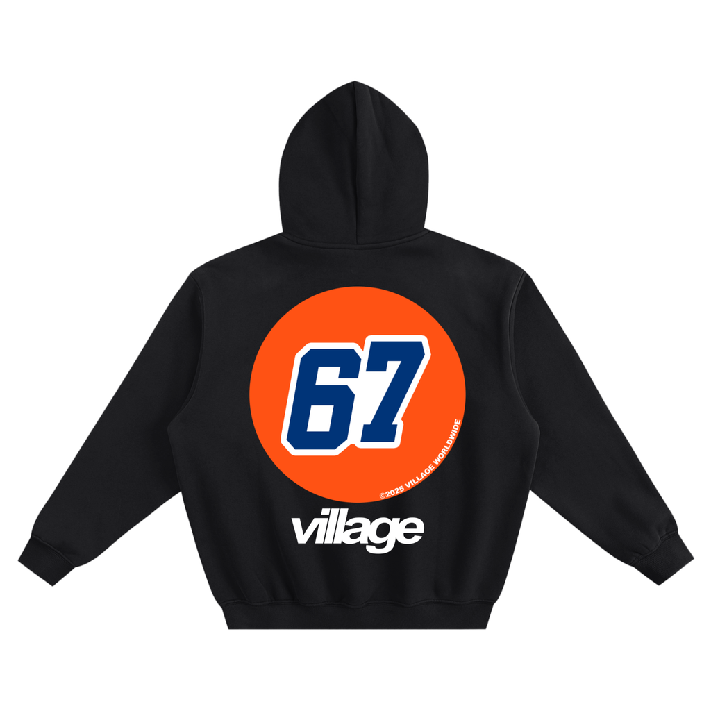 67 Gas Village Fleeced Boxy Hoodie