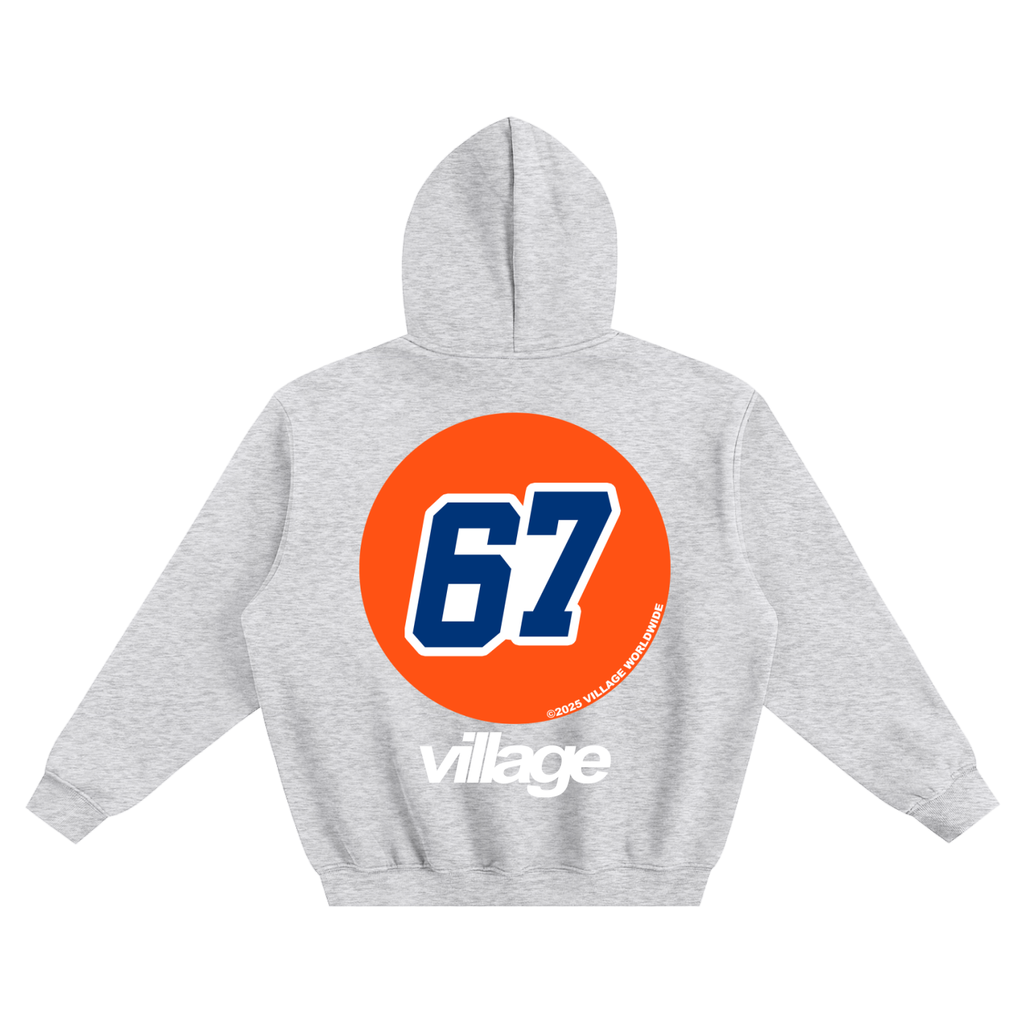 67 Gas Village Fleeced Boxy Hoodie