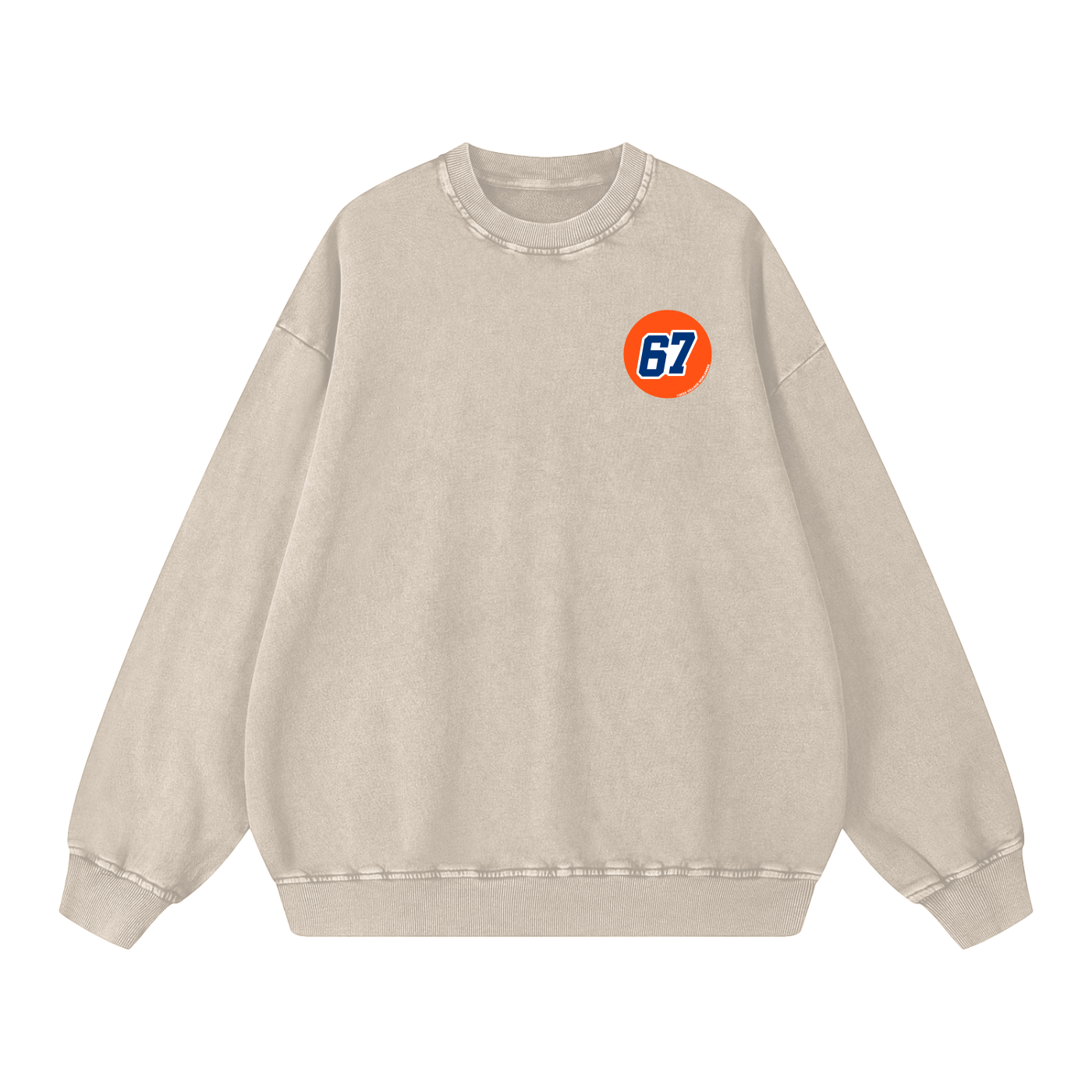 Snow Washed Gas Village Oversized CrewNeck Sweatshirt