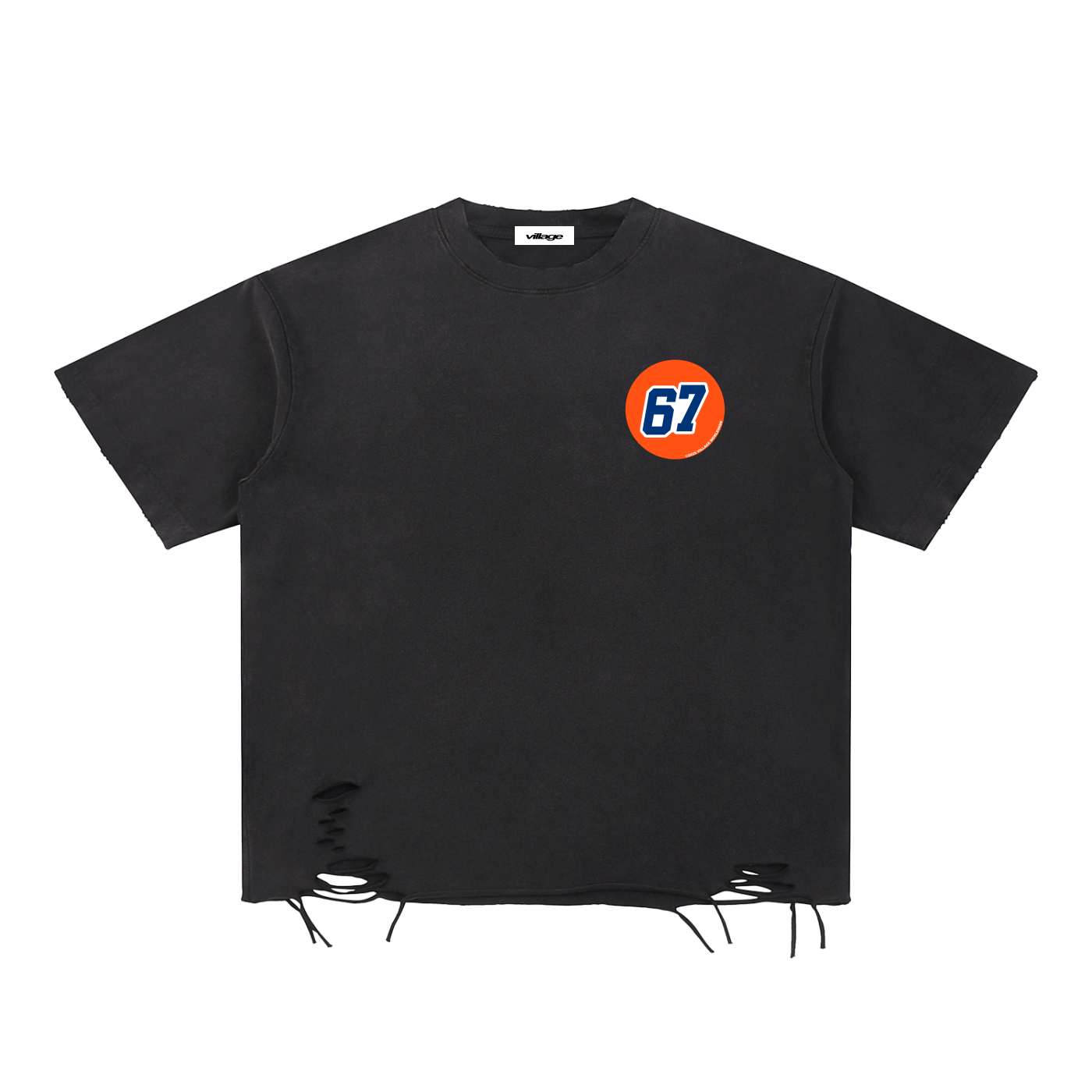 Snow Washed Classic 67 Gas Village Raw-Hem T-Shirt