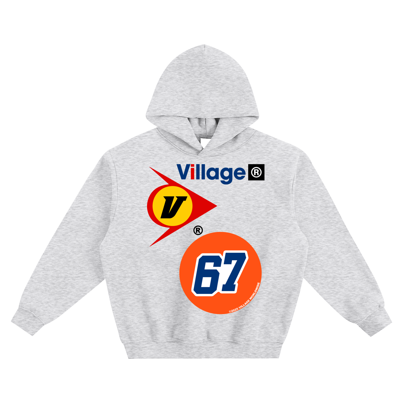 All Over Village Fleeced Boxy Hoodie